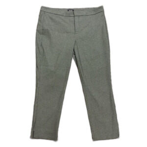 NYDJ Black White Micro Dot Print Lift Tuck High Rise Cropped Ankle Pant Size 16